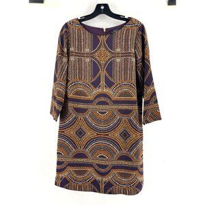 The Limited Geometric Polka Dot Print Long Sleeve Sheath Dress Size Small